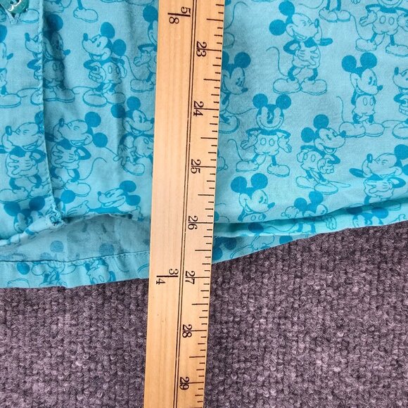 Disney Pajama Shirt‎ Womens Medium Blue Button Up Sleepwear Mickey Mouse Casual - Picture 4 of 8